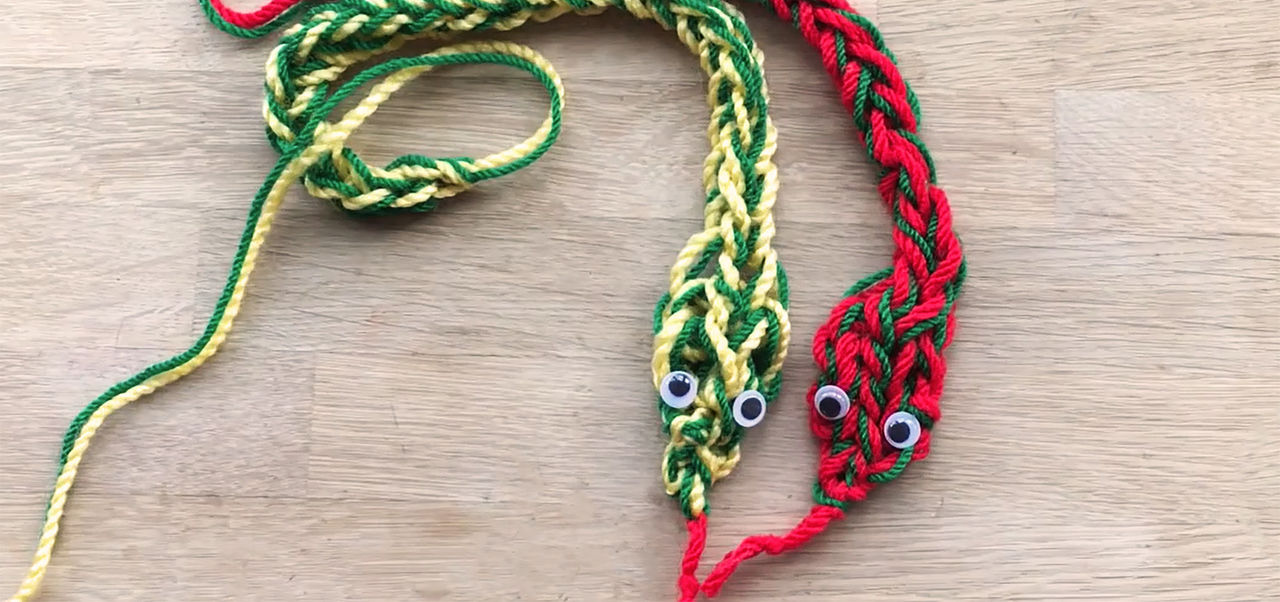 Finger Knitted Snake and Peg Dolls Craft • Adelaide Hills Council